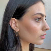 Kahlo Mexican Pattern Gold Hoop Earring