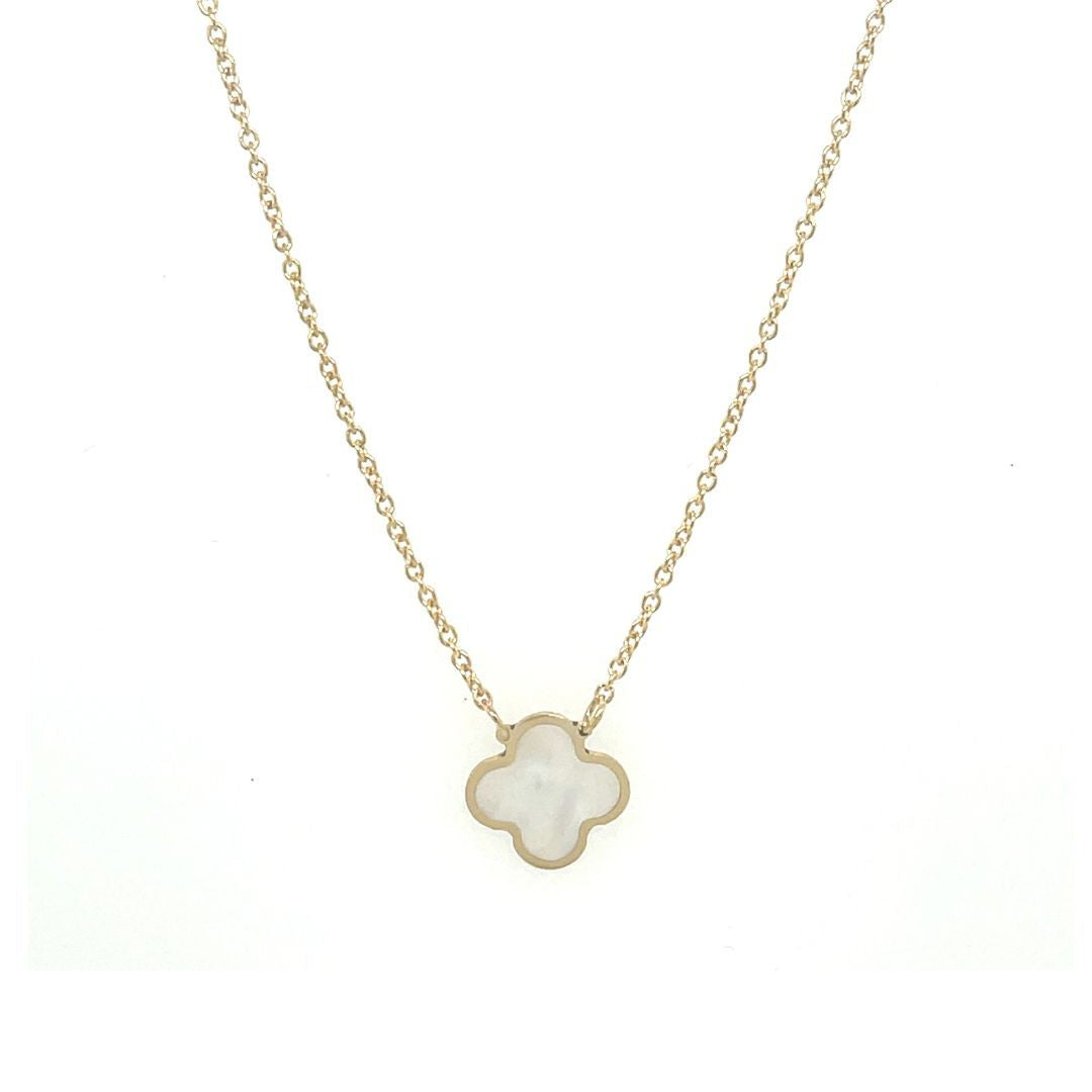 Camila Clover Motif Fine Gold Bracelet + Necklace