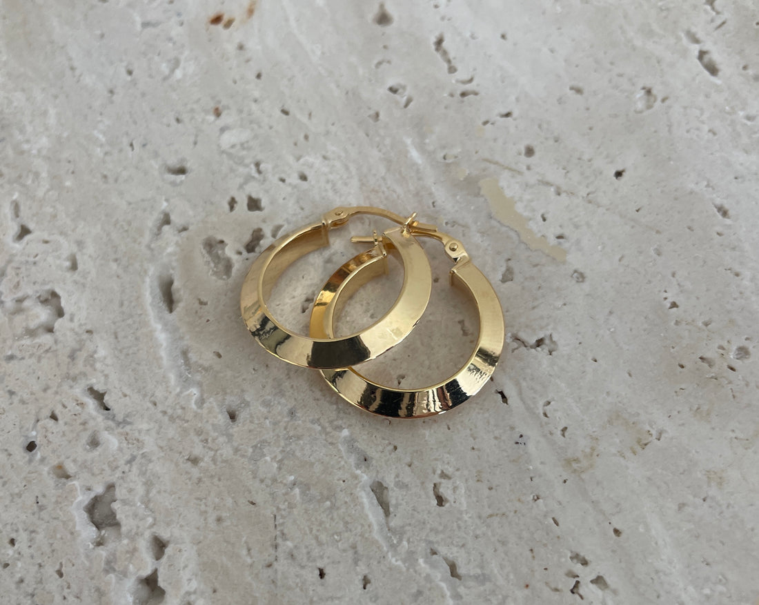 Billie Knife Edge Gold Hoop Earrings