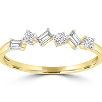 Lyon Asymmetrical Gold Diamond Band