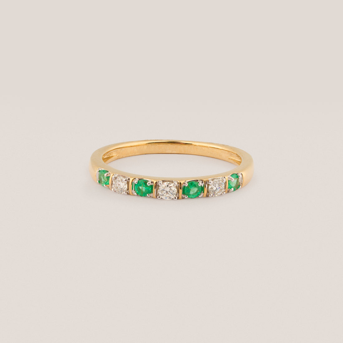 Faro Natural Emerald and Diamond Band