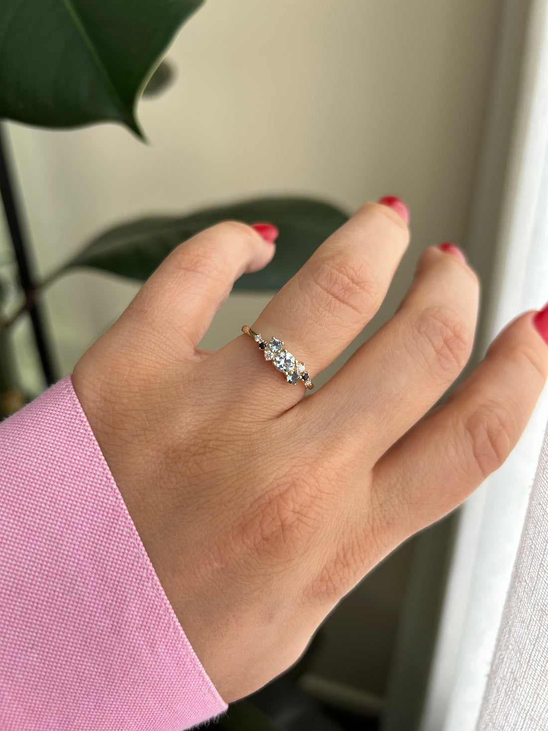 Sardinia Aquamarine Topaz Diamond Ring