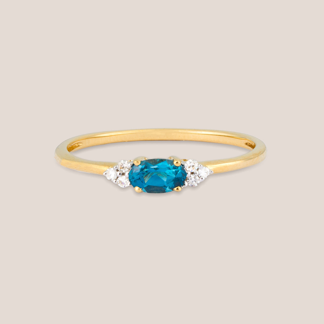 Mazu London Blue Topaz Diamond Eye Ring