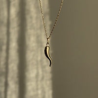 Gold + Silver Corno Chilli Pendant