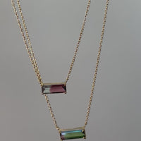 Serafine Watermelon Tourmaline Gold Necklace