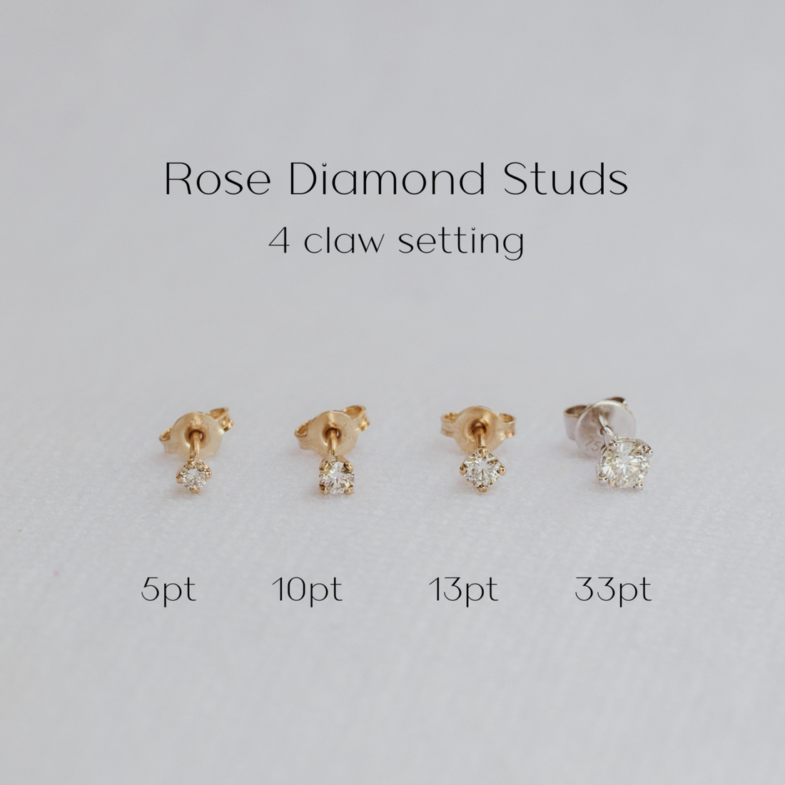 Rose Diamond Stud Pair