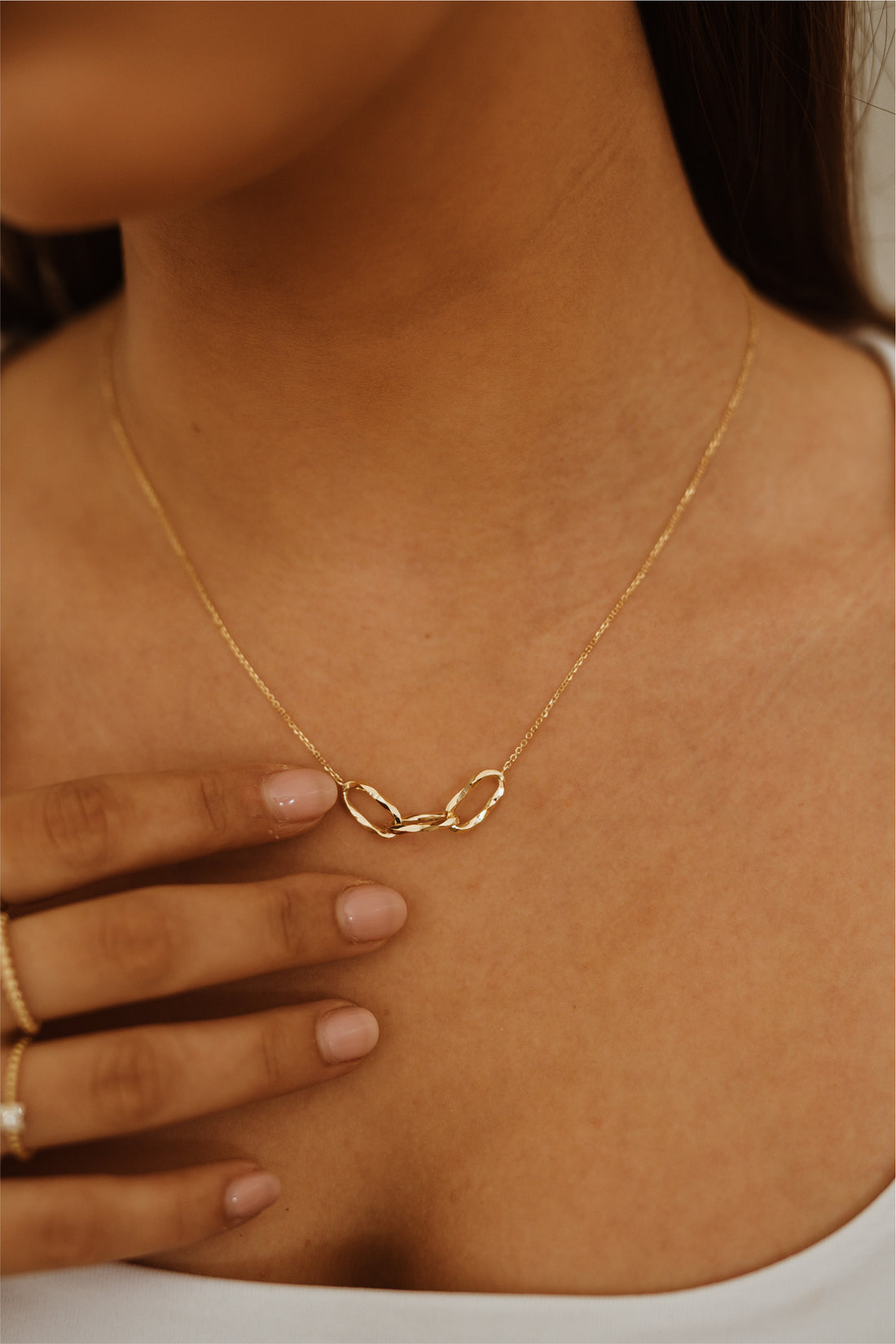 Bari Triple Curb Link Gold Necklace