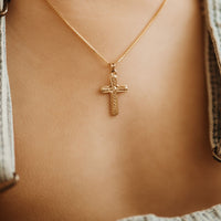 Florence Diamond Facet Gold Cross