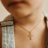 Florence Diamond Facet Gold Cross