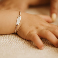 Ezra Silver ID Baby Figaro Bracelet