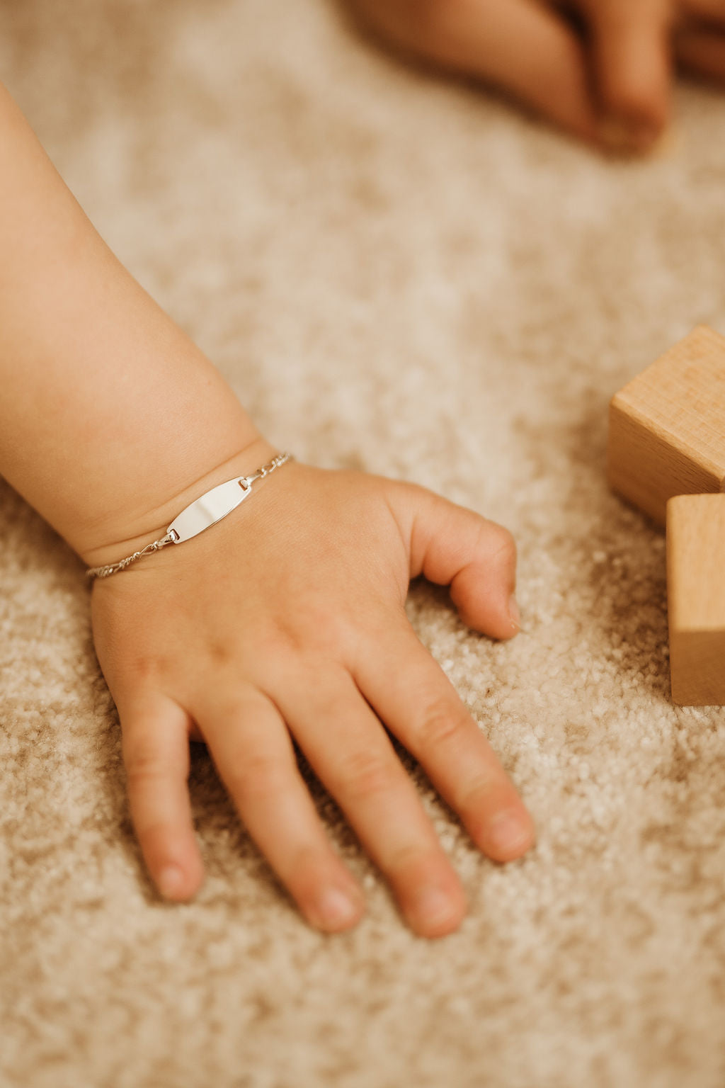 Ezra Silver ID Baby Figaro Bracelet