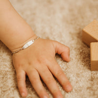 Ezra Silver ID Baby Figaro Bracelet