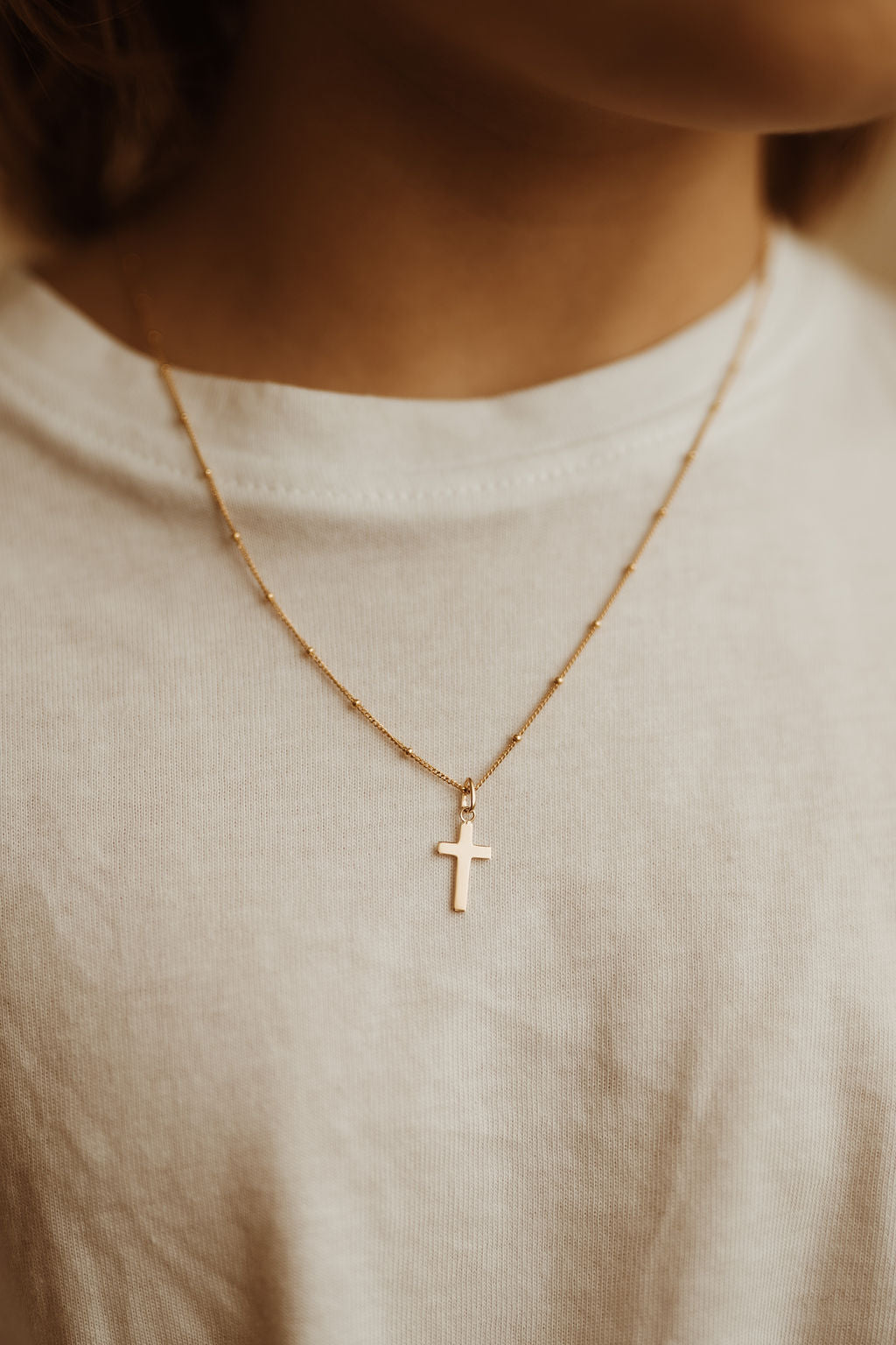 Petite Plain Gold Cross