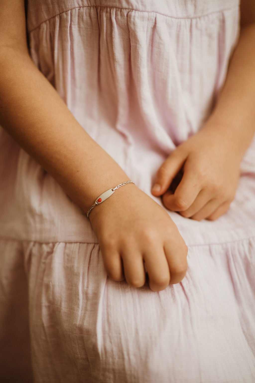 Scarlett Silver Heart Baby ID bracelet