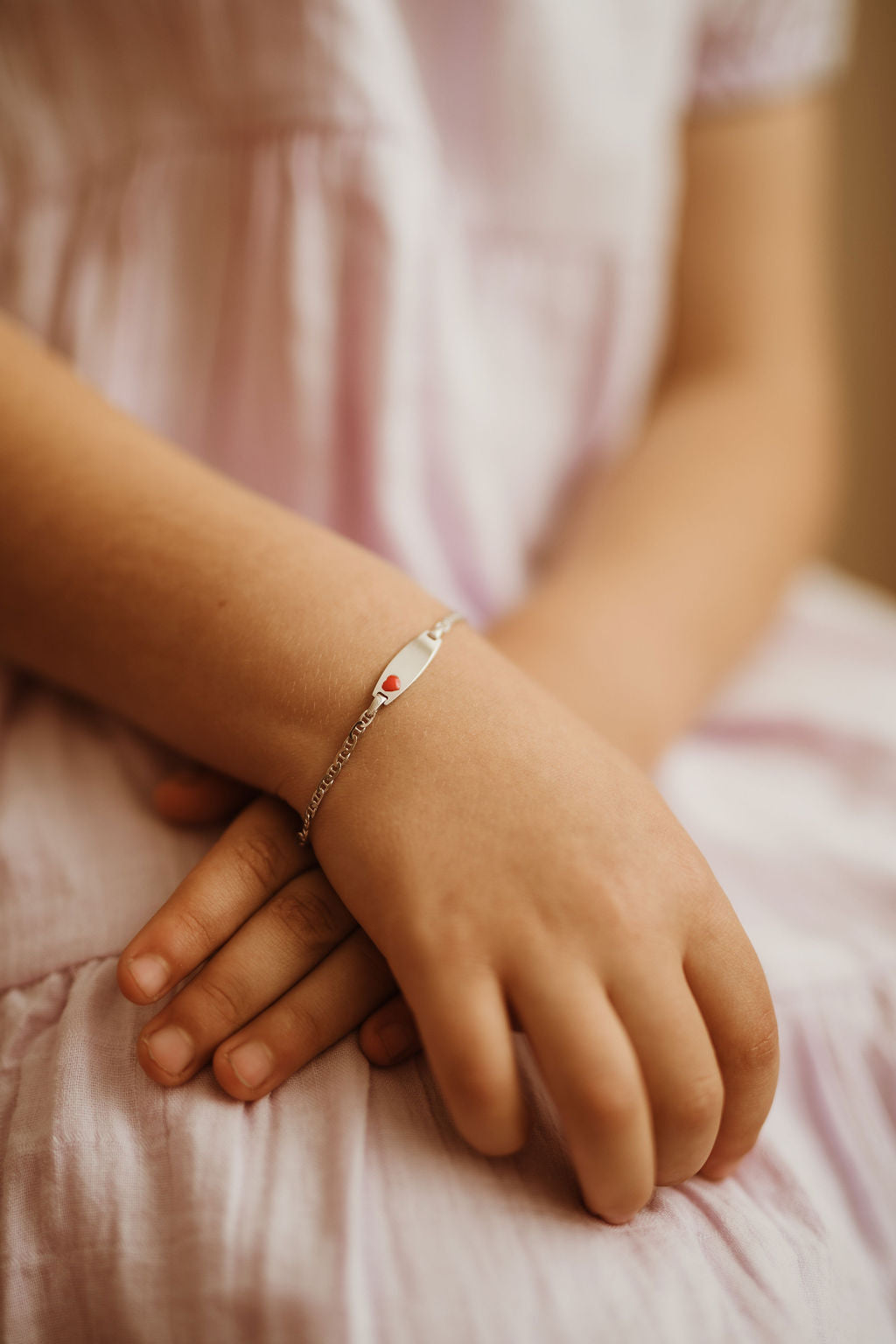Scarlett Silver Heart Baby ID bracelet