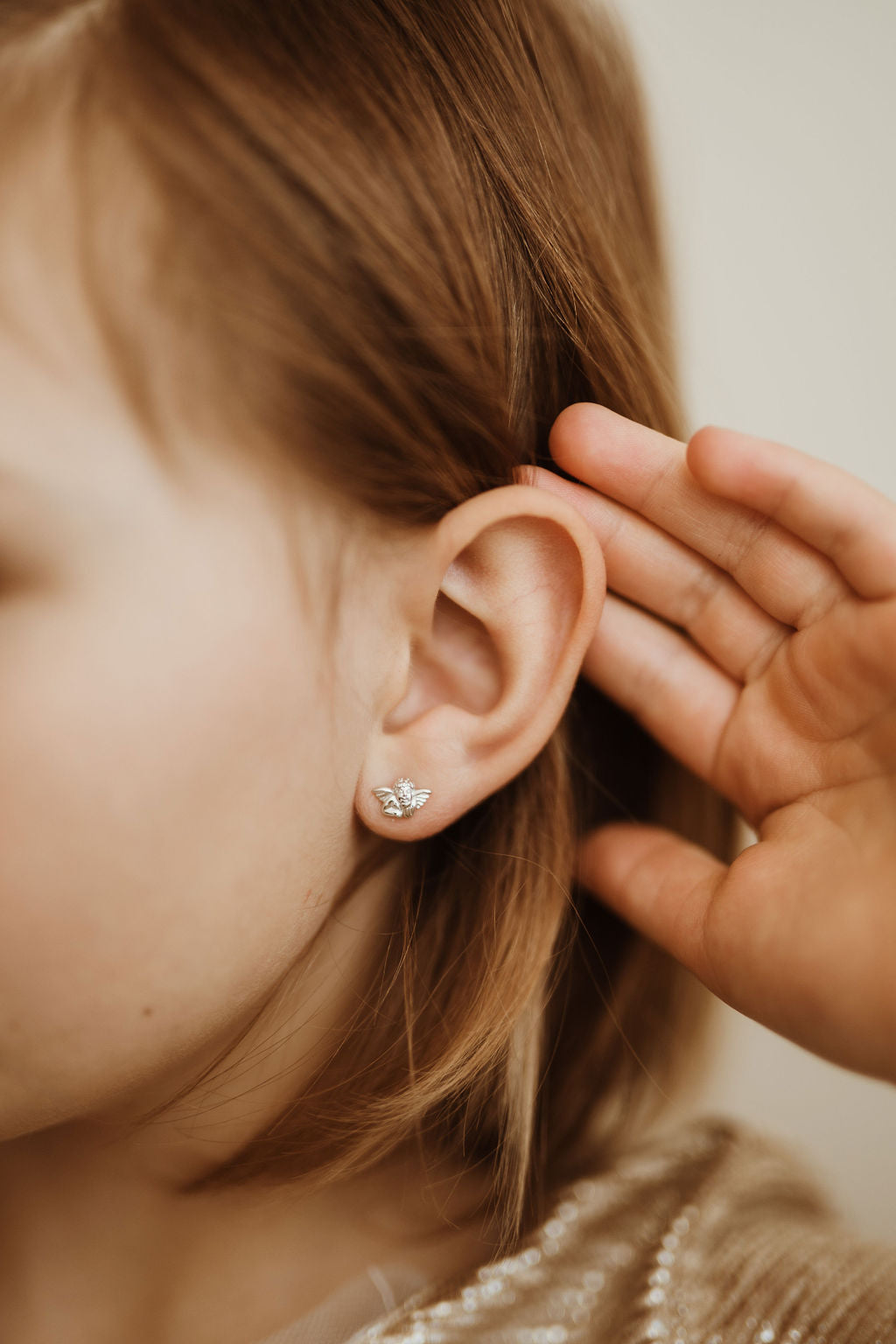 Cherub Angel Silver Studs