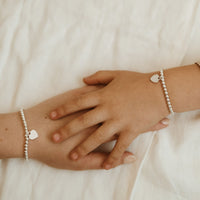 Mother's Day Mini & Me Silver Heart Bead Bracelet