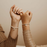 Mother's Day Mini & Me Silver Heart Bead Bracelet