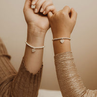 Mini & Me Silver Heart Bead Bracelet
