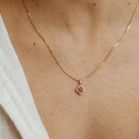 Quatrefoil Ruby and Diamond Pendant