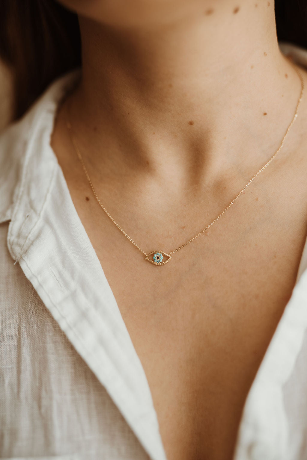Evil Eye Gold Necklace Pendant