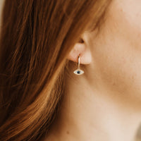 Evil Eye Gold Drop Earring