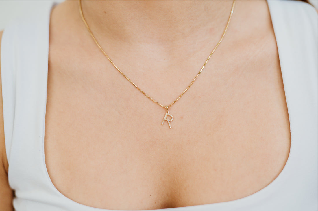 Diamond Initial Gold Pendant