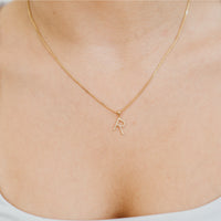 Diamond Initial Gold Pendant