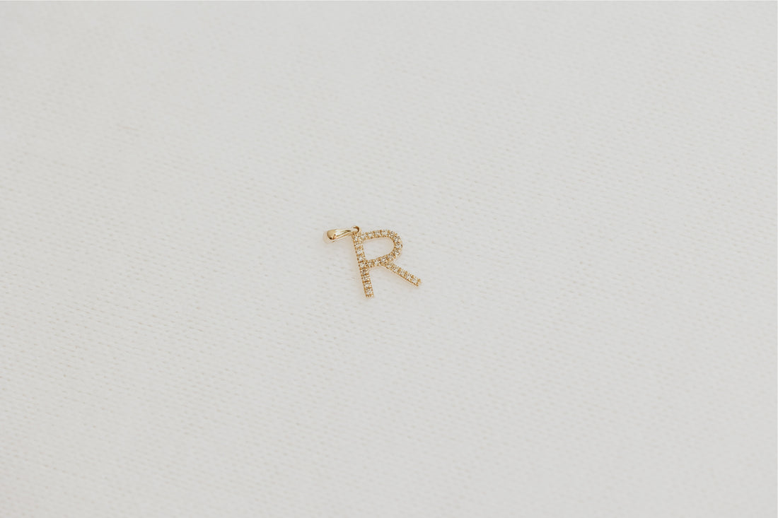 Diamond Initial Gold Pendant