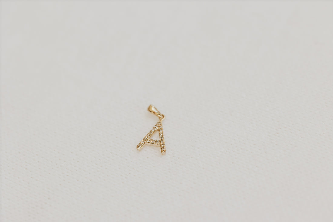 Diamond Initial Gold Pendant