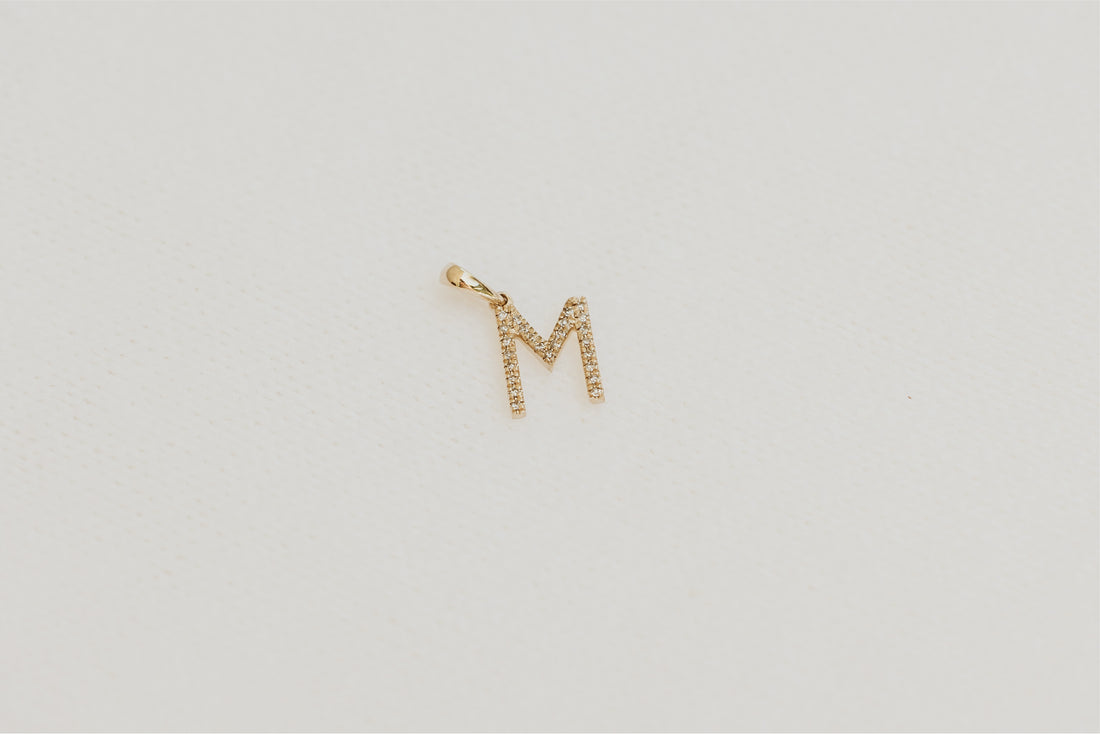 Diamond Initial Gold Pendant