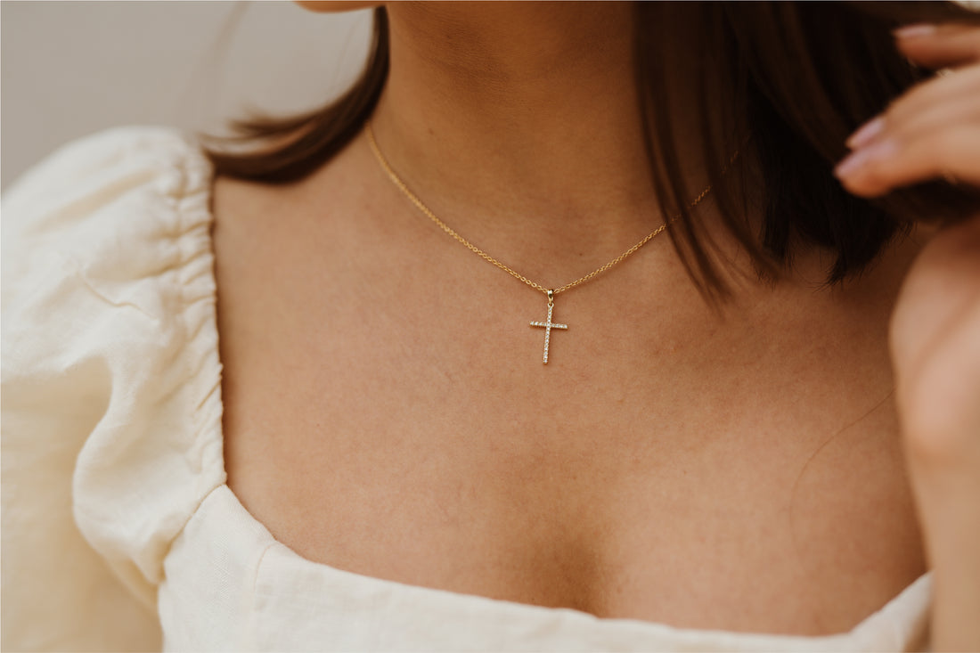 Diaz Diamond Cross Pendant Gold