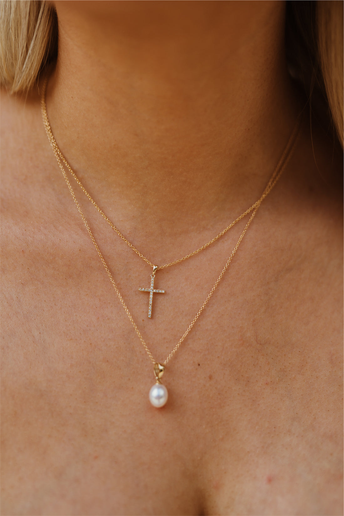 Diaz Diamond Cross Pendant Gold