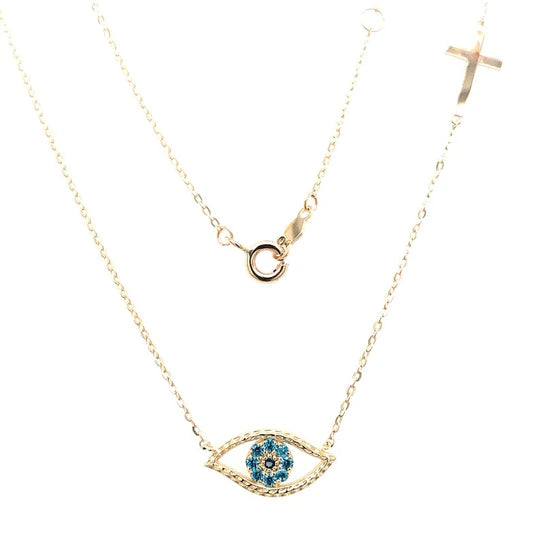Evil Eye Gold Necklace Pendant