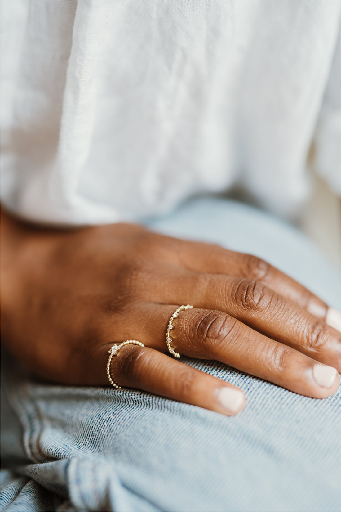 Fleur Diamond Bead Ring