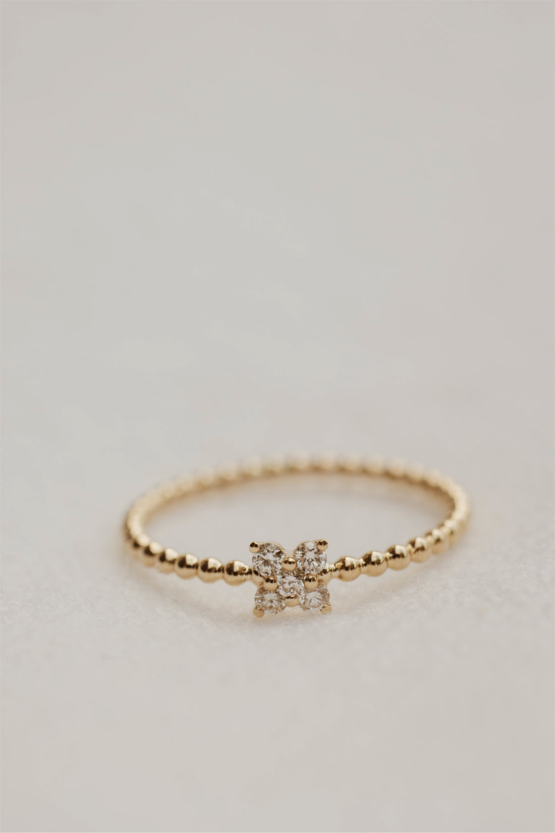 Fleur Diamond Bead Ring