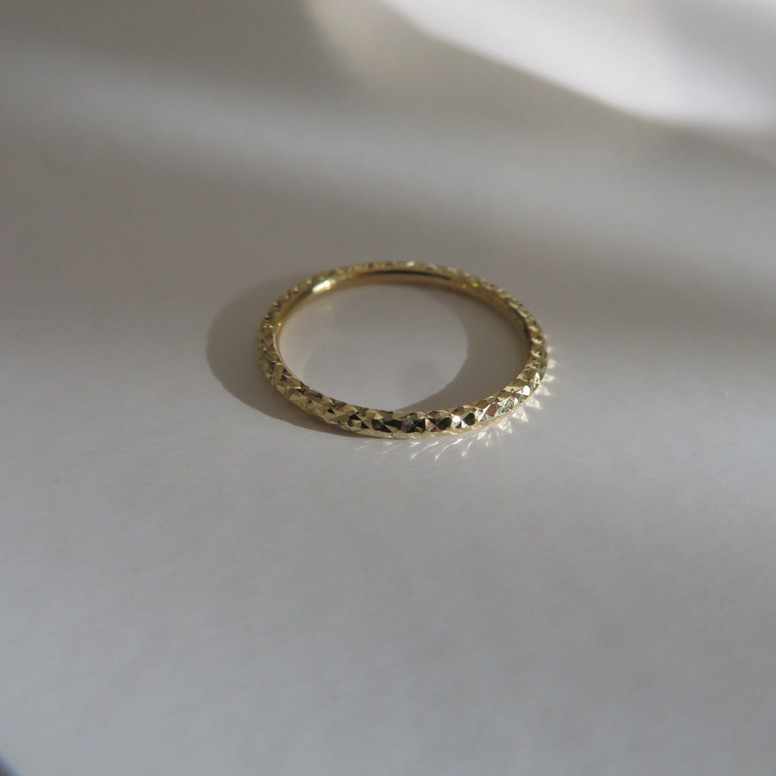 Zana Diamond Cut Gold Stack Ring