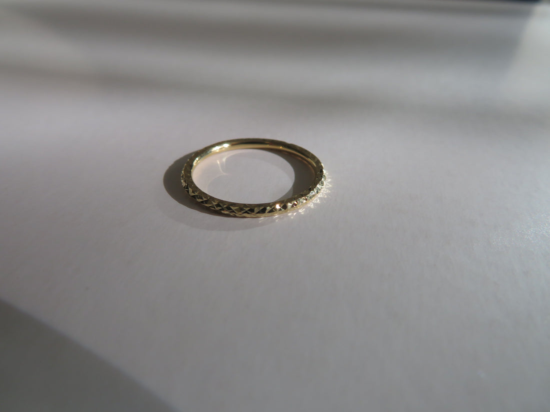Zana Diamond Cut Gold Stack Ring