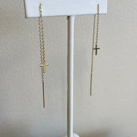 Magdalene Cross Thread Earrings