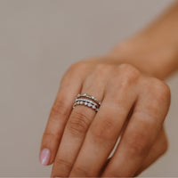 Ithaca 18kt White Gold Spaced Diamond Band