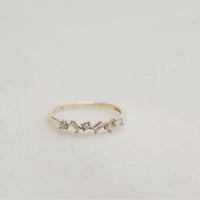 Lyon Asymmetrical Gold Diamond Band