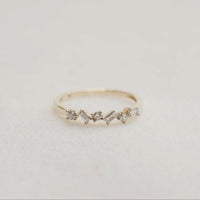 Lyon Asymmetrical Gold Diamond Band