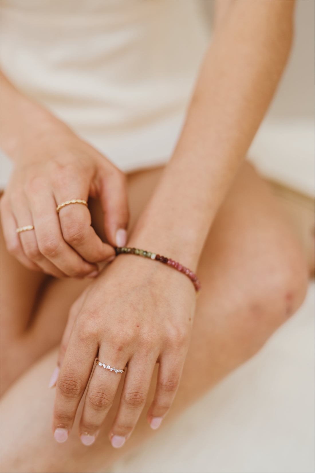 Lyon Asymmetrical Gold Diamond Band