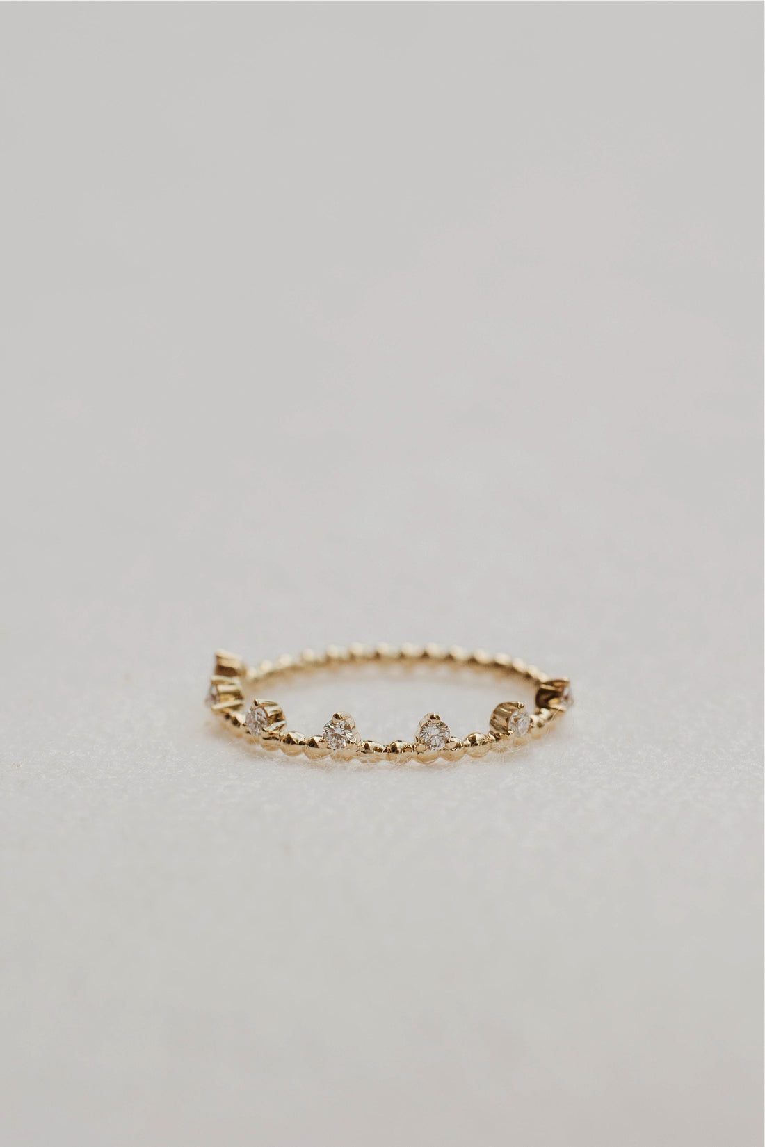 Reign Diamond Gold Bead Ring