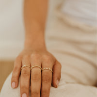 Reign Diamond Gold Bead Ring