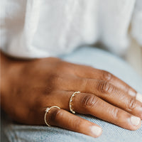 Reign Diamond Gold Bead Ring