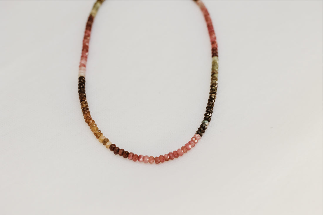 Saffron Natural Tourmaline Gemstone Necklace