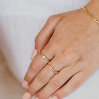 Sol Bezel Set Diamond Gold Ring