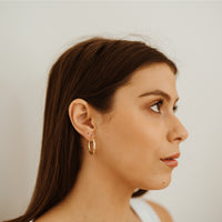 St. Tropez Pattern Tube Gold Hoop