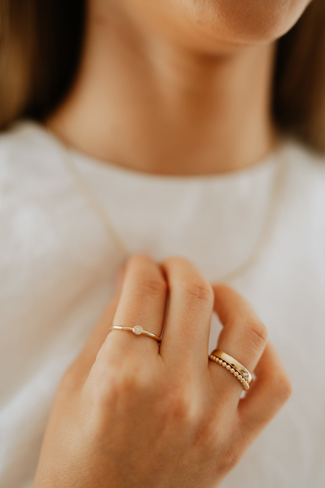 Barcelona Gold Bead Ring